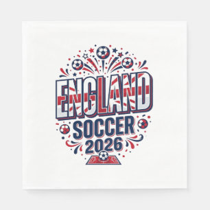 Engeland Voetbal 2026 Voetbal Vet Land Typografie Servet
