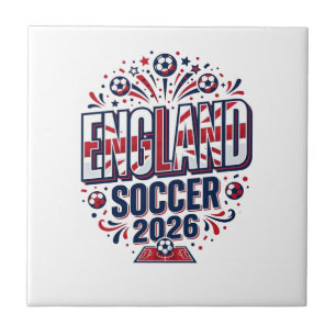 Engeland Voetbal 2026 Voetbal Vet Land Typografie Tegeltje