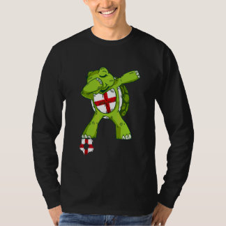 Engeland Voetbal Dabbing Schildpad Engelse Vlag Si T-shirt