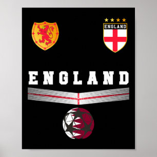 Engeland Voetbalfans Jersey Engelse Vlag Voetbal L Poster