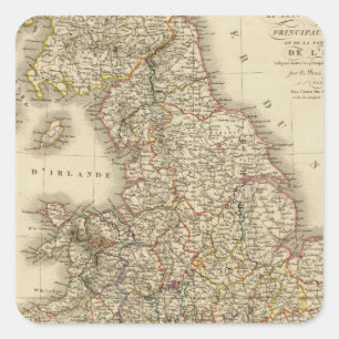 Engeland, Wales Vierkante Sticker
