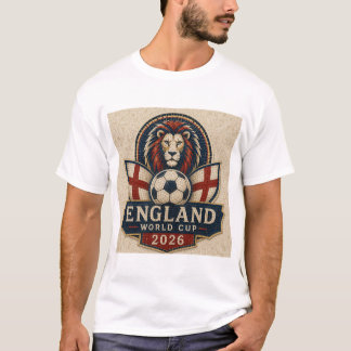 Engeland WK 2026 Mozaïek Leeuw Voetbal Ontwerp T-shirt