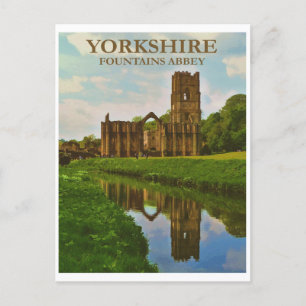 Engeland Yorkshire Fountains Abbey Travel Briefkaart