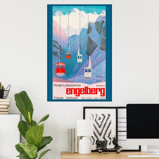 Engelberg Suisse, Affiche de ski (Bureau à domicile)