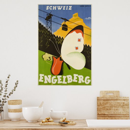 Engelberg, Suisse, Affiche de ski (Cuisine)