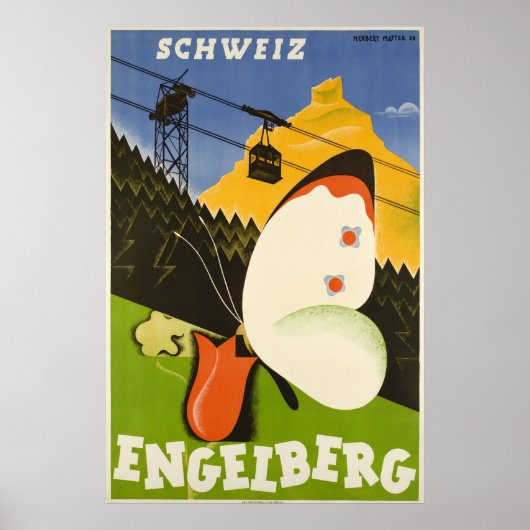 Engelberg, Suisse, Affiche de ski (Devant)