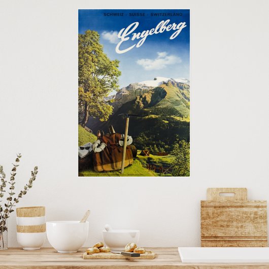 Engelberg, Suisse, Affiche de ski (Cuisine)
