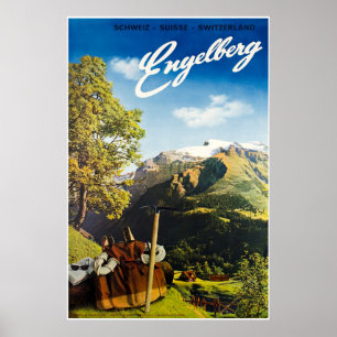 Engelberg, Suisse, Affiche de ski