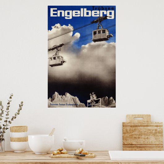 Engelberg, Suisse, Affiche de ski (Cuisine)