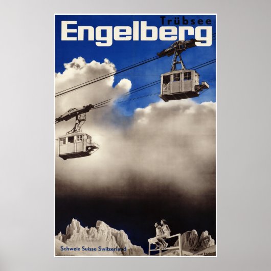 Engelberg, Suisse, Affiche de ski (Devant)