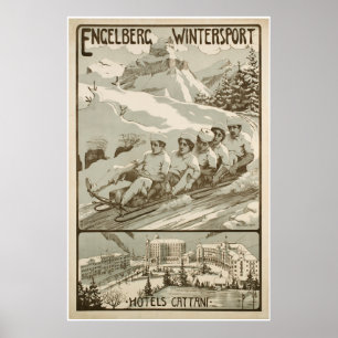 Engelberg Wintersport, Suisse, Affiche de ski