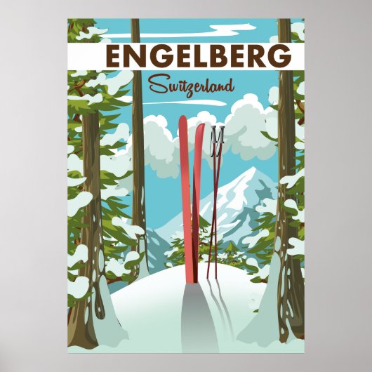 Engelberg Zwitserland ski poster (Voorkant)