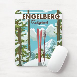 Engelberg Zwitserland ski poster Muismat