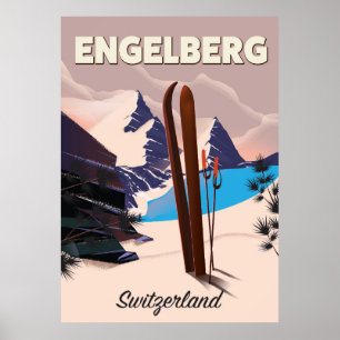 Engelberg Zwitserland Ski-reisposter Poster