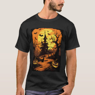 Engelbewaar Halloween vleermuis Pompoen Heks Zwart T-shirt