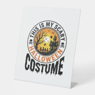 Engelbewaarder Halloween Kostuum Vintage Gravure T Reclamebord Met Voetstuk