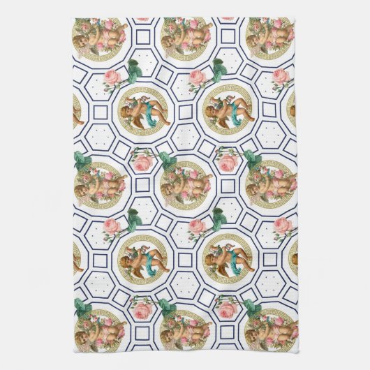 Engelen, Barok, rococo, , Theedoek (Verticaal)