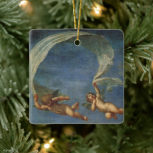 Engelen Detail van Adonis geleid door Cupido's doo Keramisch Ornament