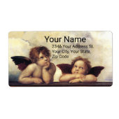 ENGELEN / Gevleugelde Cherubs Raffaello Sanzio Etiket (Voorkant)