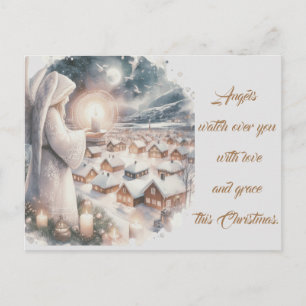 Engelen houden je in de gaten Nordic stijl Kerstmi Briefkaart