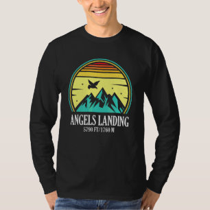 Engelen Landing Utah 2022 Retro Vintage Donkere Pr T-shirt