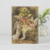 Engelen met Baby Jezus | Vintage kerst (Staand voorkant)