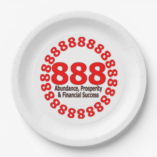 Engelen nummer 888 - overvloed en geluk papieren bordje