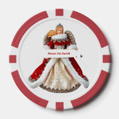 Engelen Poker Chips, rode gestreepte rand Chips (Voorkant)