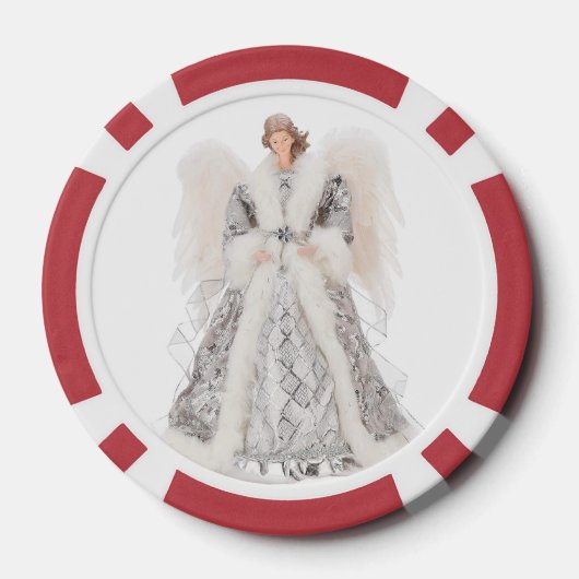 Engelen Poker Chips, rode gestreepte rand Chips (Achterkant)