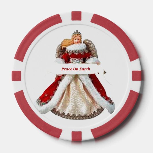 Engelen Poker Chips, rode gestreepte rand Poker Chips (Voorkant)