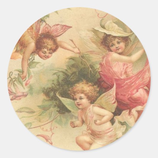 engelen ronde sticker (Voorkant)