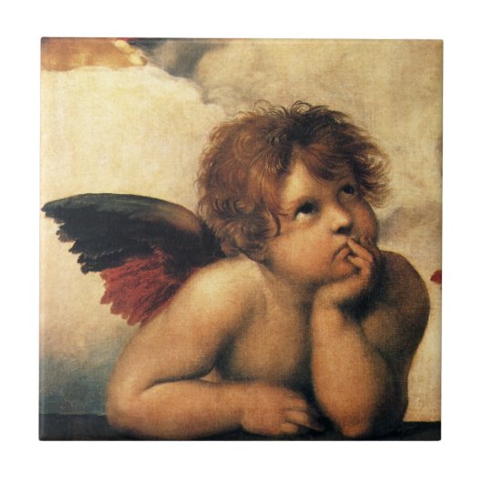 Engelen van de Sixtijnse Madonna door Raphael Sanz Tegeltje (Voorkant)
