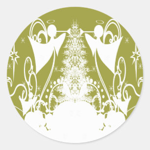 Engelen veranderen van kleur - ronde sticker