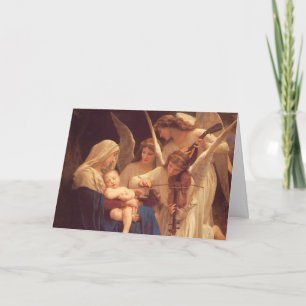 Engelen vereren het Christuskind – Bougereau Feestdagen Kaart