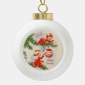 Engelen versieren de boom keramische bal ornament (Voorkant)