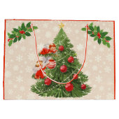 Engelen versieren de kerstboom groot cadeauzakje (Achterkant)