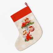 Engelen versieren de kerstboom grote kerstsok (Achterkant (Hangend))