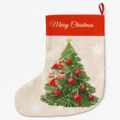 Engelen versieren de kerstboom grote kerstsok (Achterkant)