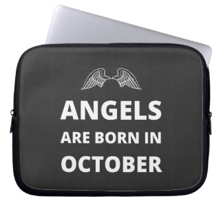 Engelen worden geboren in oktober laptop sleeve