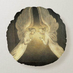 Engelen zweven boven Jezus Christus Rond Kussen