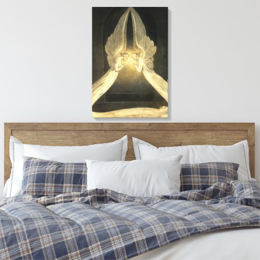 engelen zweven over Jezus Christus Canvas Afdruk (Insitu (Slaapkamer))