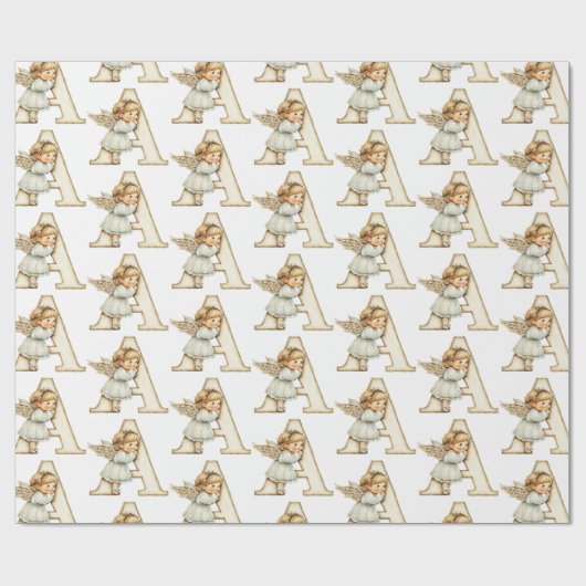 engelenbrief met kerst cadeaupapier (Vlak)