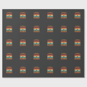 Engeleng Halloween Spinnenweb Zonsondergang Ontwer Cadeaupapier