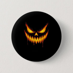 Engelengezicht van uitgeholde pompoen Halloween Ronde Button 5,7 Cm
