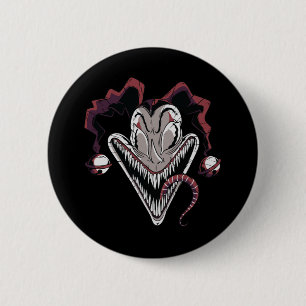 Engelengrimmig Clown Gezicht Halloween Ontwerp Ronde Button 5,7 Cm