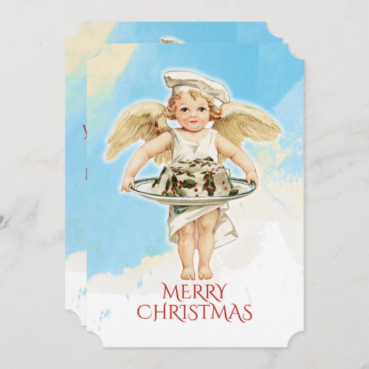 engelenkok Holly Christmas cake Feestdagenkaart (Voorkant / Achterkant)