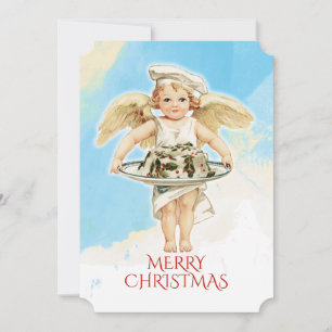 engelenkok Holly Christmas cake Feestdagenkaart