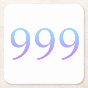 Engelennummer 999 vierkante kartonnen onderzetter