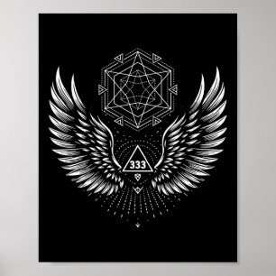 Engelenvleugel 333 Heilige Geometrie Helende Esote Poster