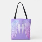 ENGELENVLEUGELS Schitterend Paars Merkenlogo Tote Bag (Achterkant)